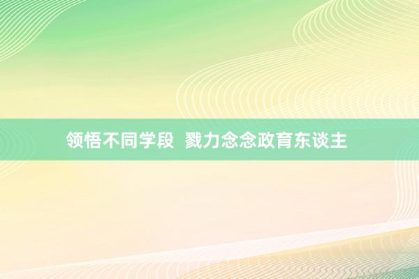 领悟不同学段  戮力念念政育东谈主 